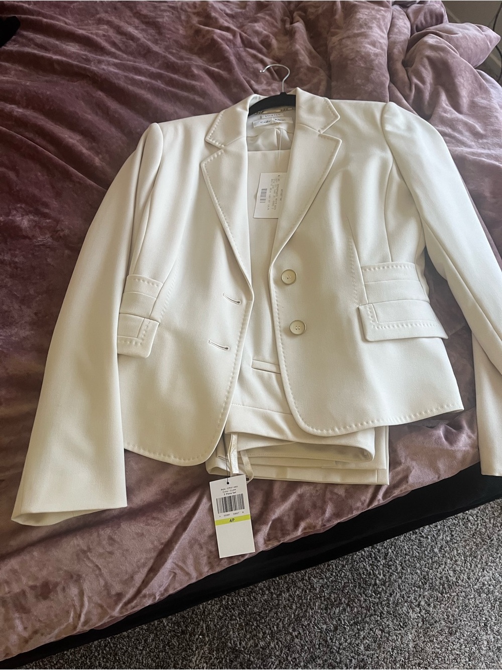 Calvin Klein Cream Women's Tailored Two-Button Blazer